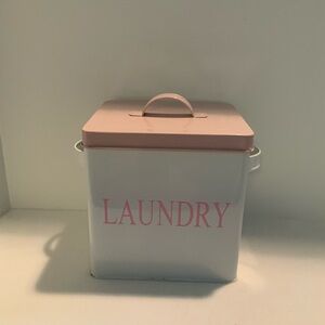Shabby Chic Laundry Tin (Pink & White)